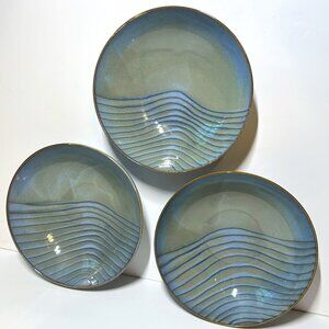 Lot of 3 Joseph Abboud ~ Mediterranean Waves ~ Stoneware style 1032 ~ 8" Bowls